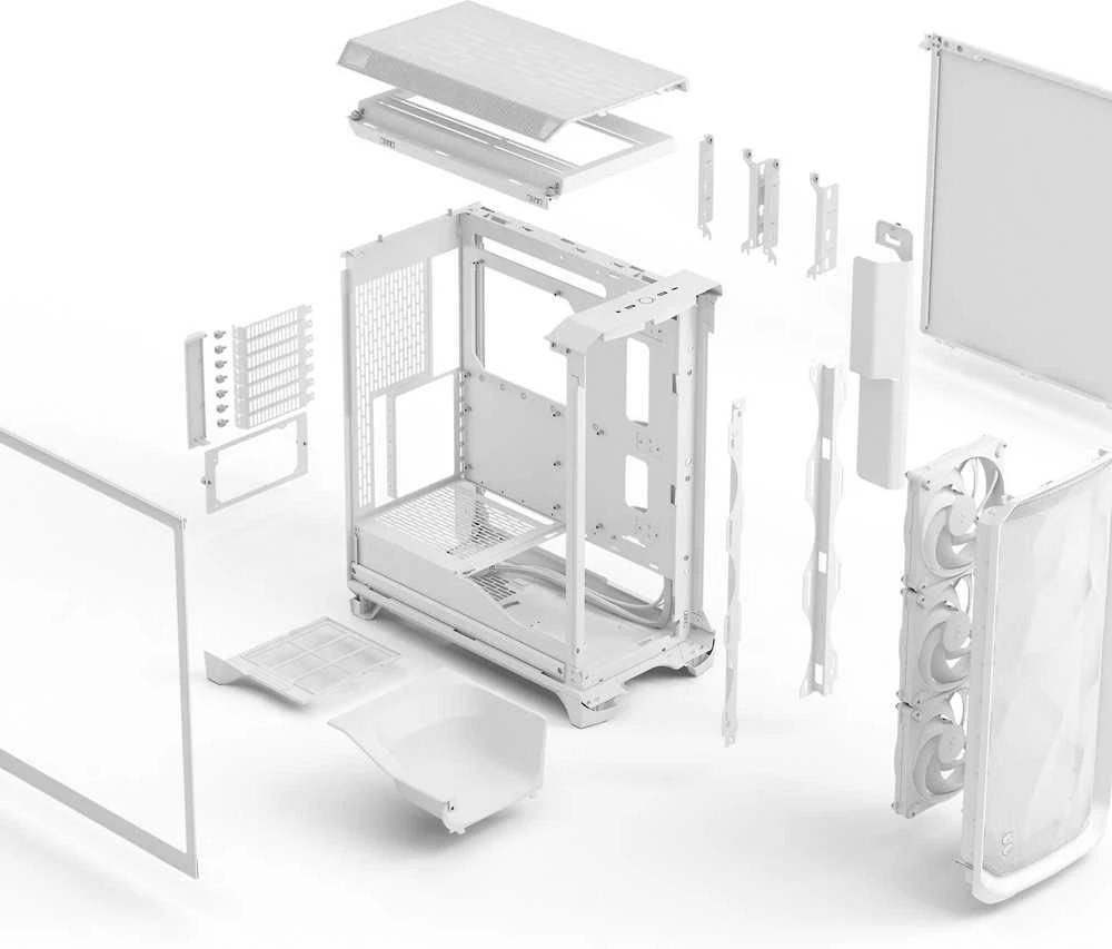 „Fractal Design Meshify 3“ | Baltas TG skaidrus atspalvis | ATX