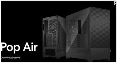 „Fractal Design“ | „Pop Air“ | Šoninis langas | Juodas TG skaidraus atspalvio | ATX, mATX, Mini ITX | ATX