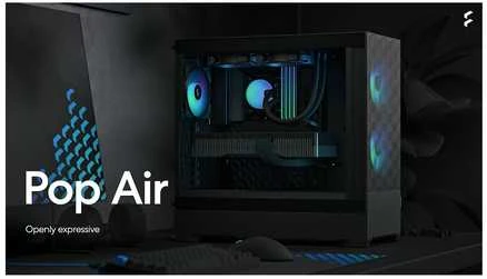 „Fractal Design“ | „op Air RGB“ | Šoninis langas | Juodas TG skaidraus atspalvio | ATX, mATX, Mini ITX | ATX