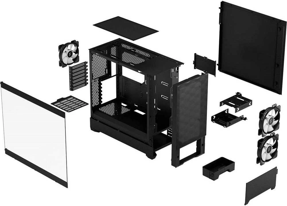 „Fractal Design“ | „op Air RGB“ | Šoninis langas | Juodas TG skaidraus atspalvio | ATX, mATX, Mini ITX | ATX