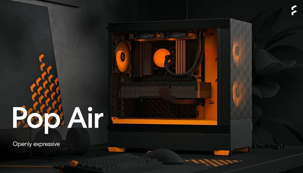 „Fractal Design“ | „Pop Air RGB“ | Šoninis langas | Oranžinis „Core TG Clear Tint“ | ATX, mATX, Mini ITX | ATX