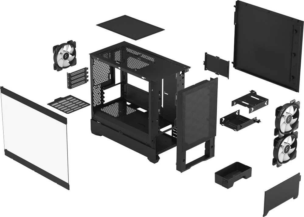 „Fractal Design“ | „Pop Mini Air RGB“ | Šoninis langas | Juodas TG skaidraus atspalvio | mATX, Mini ITX | ATX