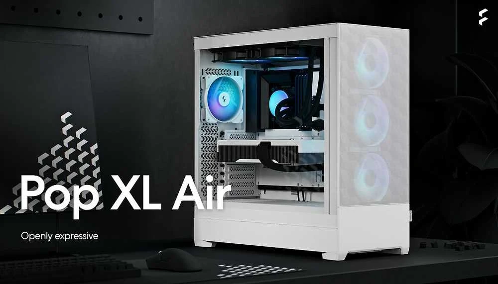 „Fractal Design“ | „Pop XL Air RGB“ | Šoninis langas | Baltas TG skaidraus atspalvio | E-ATX iki 280 mm, ATX, mATX, Mini ITX | ATX