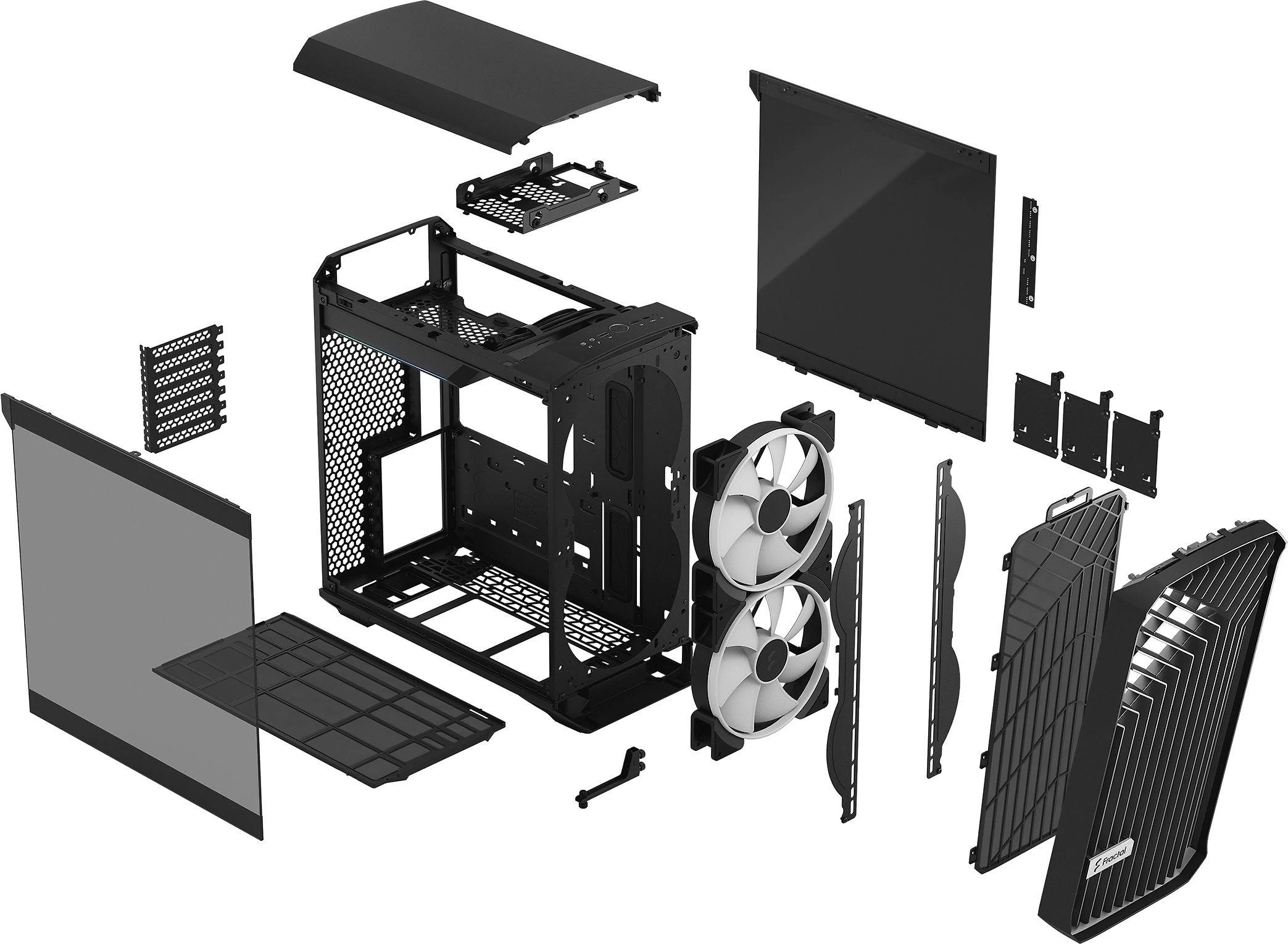 Fractal Design Fraktalų dizainas | Torrent kompaktiškas RGB TG šviesos atspalvis | Šoninis langas | Juodas | ATX