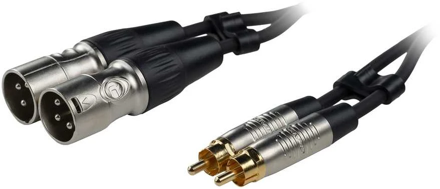 RCA į XLR garso kabelio jungtys