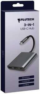 „Fuj:tech 3-in-1“ USB-C šakotuvas, 100 W, PD
