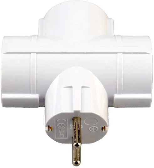 Fuj:tech 3-osainen virtapistokejakaja, valkoinen