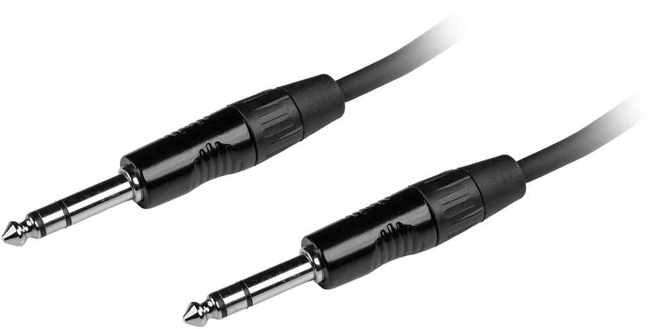 Fuj:tech 6,3 mm TRS uros – 6,3 mm TRS uros audiokaapeli, 2 m, musta