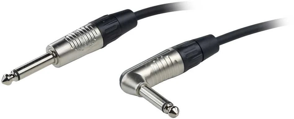 Fuj:tech 6,3 mm TS – 6,3 mm TS instrumenttikaapeli suoralla- ja kulmaliittimellä, 5 m