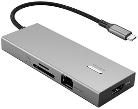Fuj:tech 8-in-1 USB-C šakotuvas su laidu ir jungčių gausa