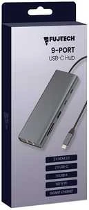 „Fuj:tech“ 9 portų USB-C šakotuvas, 100 W PD