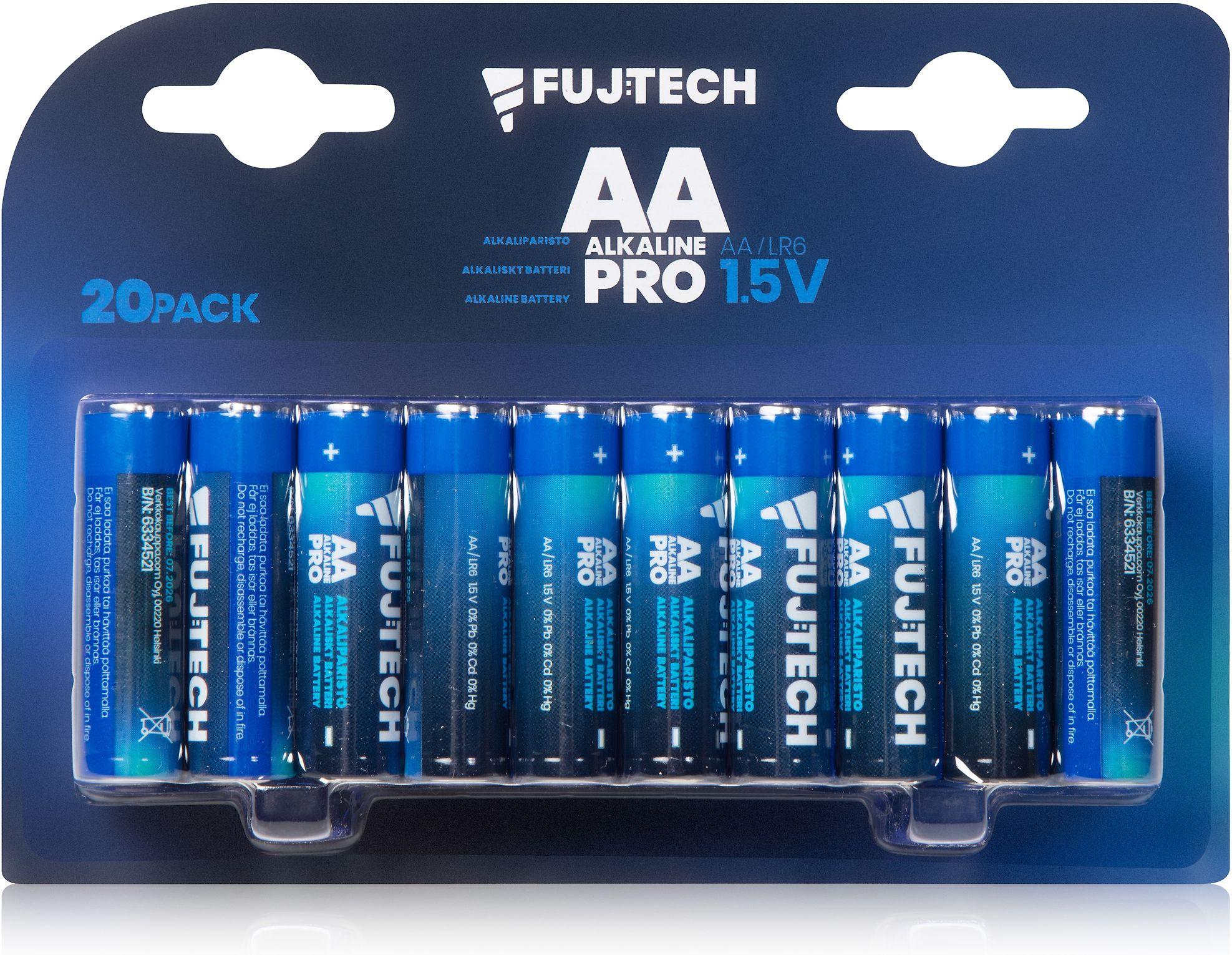 Fujtech Fuj: tech Alkaline Pro AA 1,5 V šarminė baterija, 20 vnt