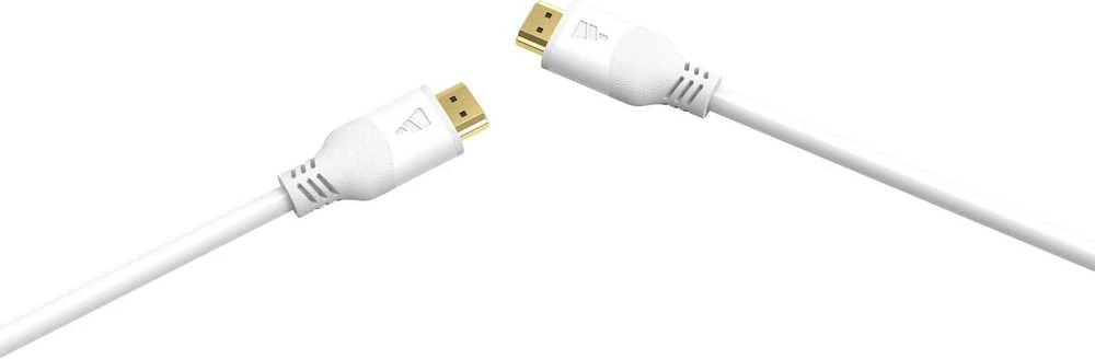 Baltas HDMI 2.1 laidas su auksinėmis jungtimis