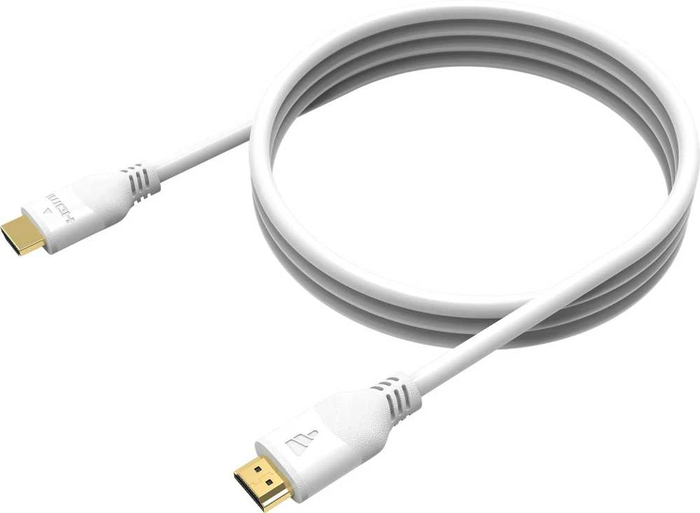 Baltas 1 metro HDMI 2.1 kabelis su paauksuotomis jungtimis