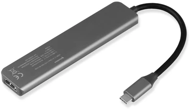 „Fuj:tech Slim“ USB-C šakotuvas su 100 W PD įkrovimu, 5 prievadais