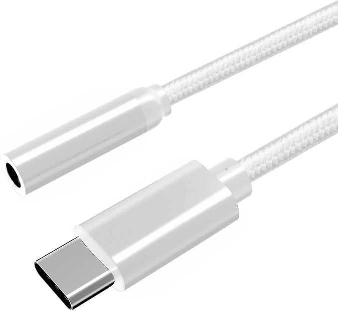 Grizzglass Fuj:tech USB-C - 3.5mm -audioadapteri, valkoinen