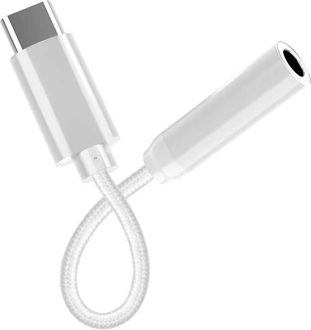 Grizzglass Fuj:tech USB-C - 3.5mm -audioadapteri, valkoinen