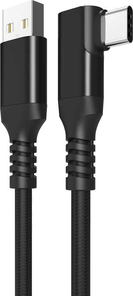 Edding Fuj:tech USB-C 90° - USB-A -kaapeli, 3 m, musta