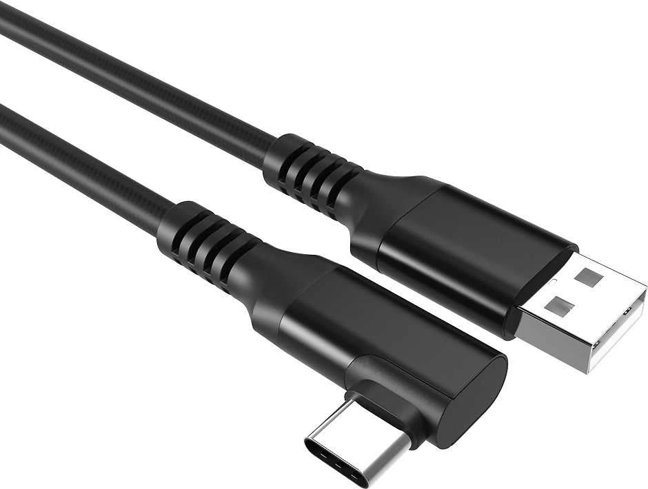 Edding Fuj:tech USB-C 90° - USB-A -kaapeli, 3 m, musta