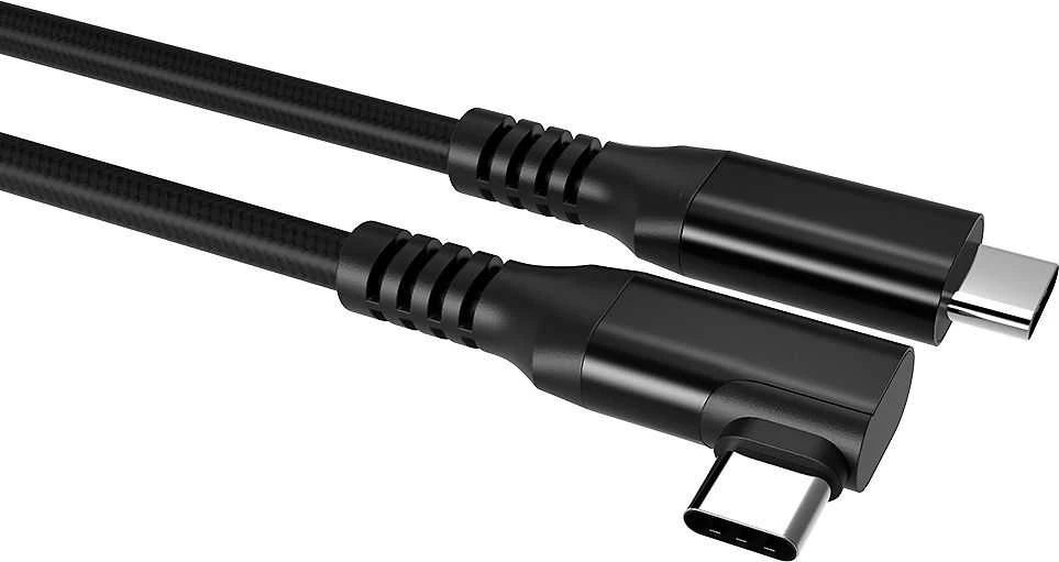 Fuj:tech USB-C 90° - USB-C -kaapeli, 1 m, musta