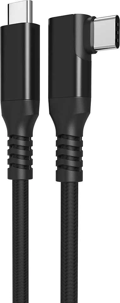Fuj:tech USB-C 90° - USB-C -kaapeli, 2 m, musta