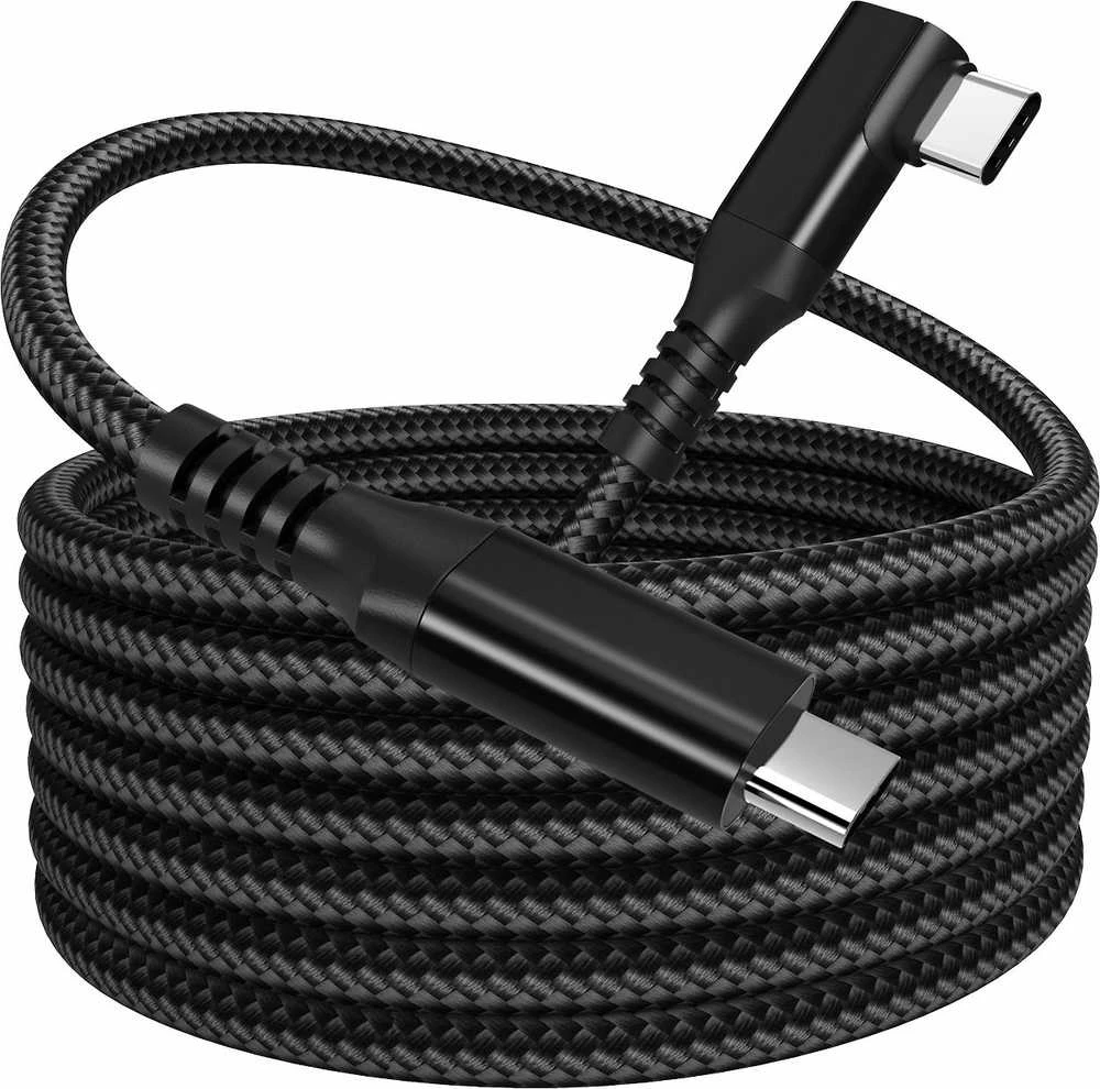 Fuj:tech USB-C 90° - USB-C -kaapeli, 2 m, musta