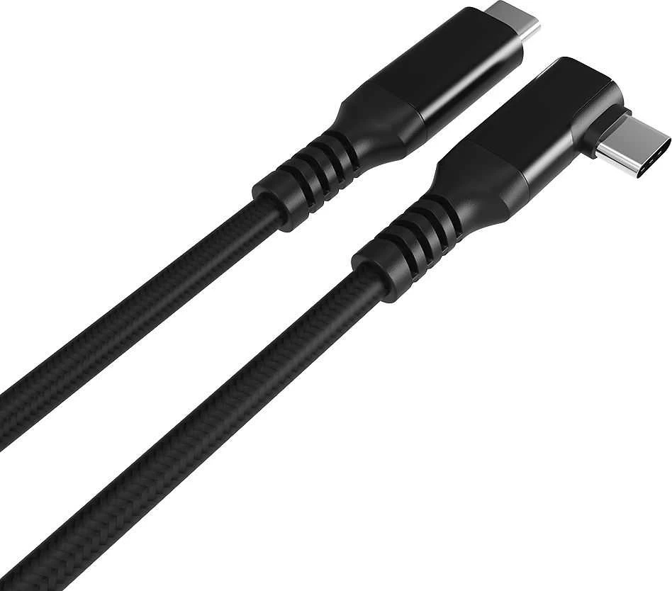 Fuj:tech USB-C 90° - USB-C -kaapeli, 2 m, musta