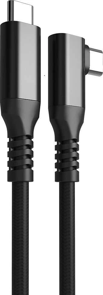 Fuj:tech USB-C 90° - USB-C -kaapeli, 2 m, musta