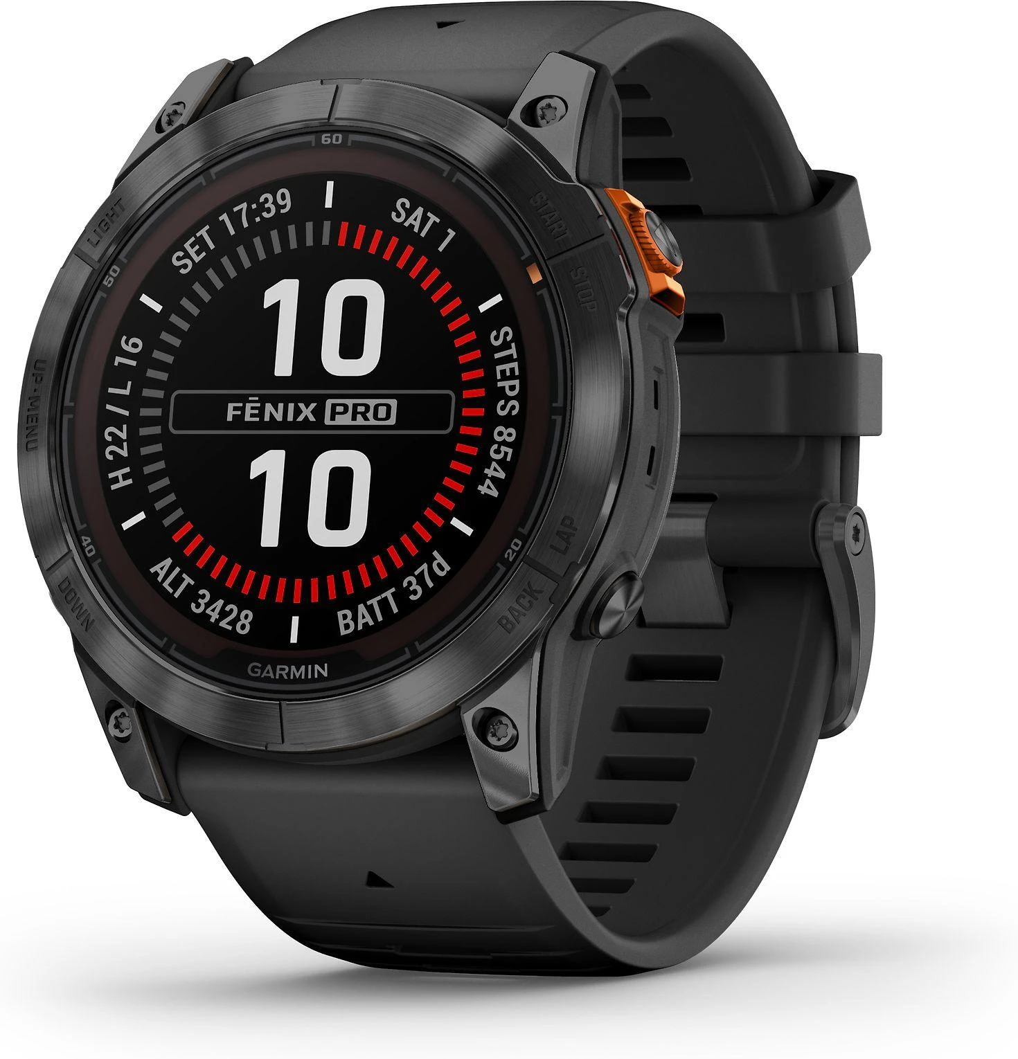 Išmanusis laikrodis Garmin Fenix 7X Pro Solar, Pilkos spalvos korpusas su juodos spalvos silikoniniu dirželiu