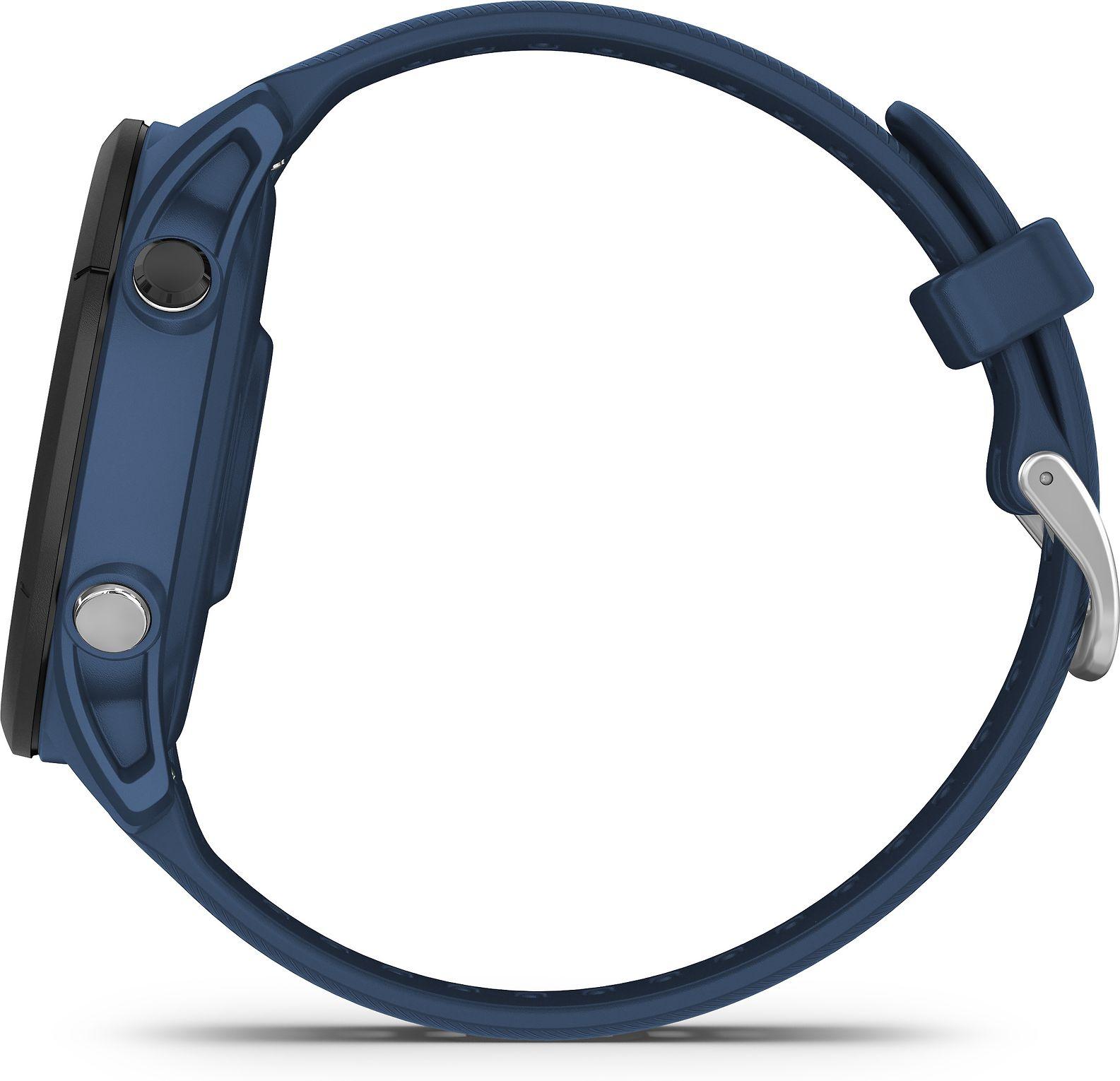 Išmanusis laikrodis Garmin Forerunner 255, Juodos spalvos apvadas su mėlynos spalvos silikoniniu dirželiu, 46mm