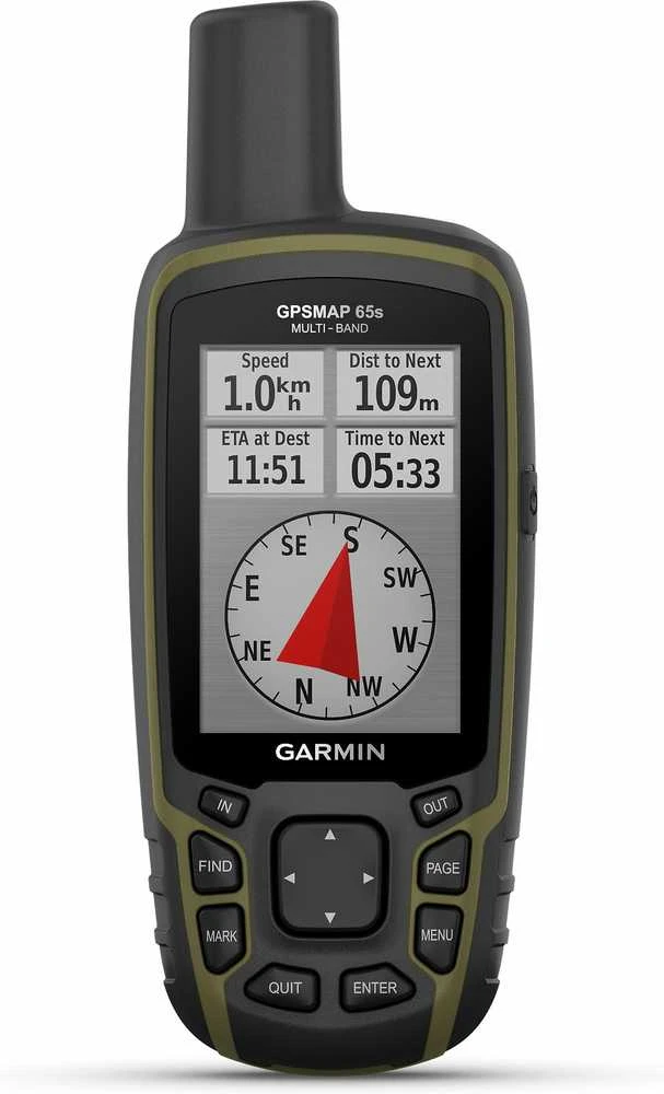 Garmin GPSMAP® 65s Kelių dažnio juostų ir palydovinės navigacijos tinklų įrenginys su jutikliais
