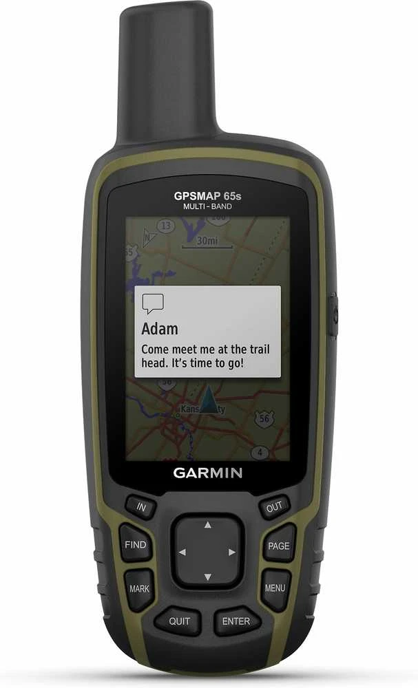 Garmin GPSMAP® 65s Kelių dažnio juostų ir palydovinės navigacijos tinklų įrenginys su jutikliais