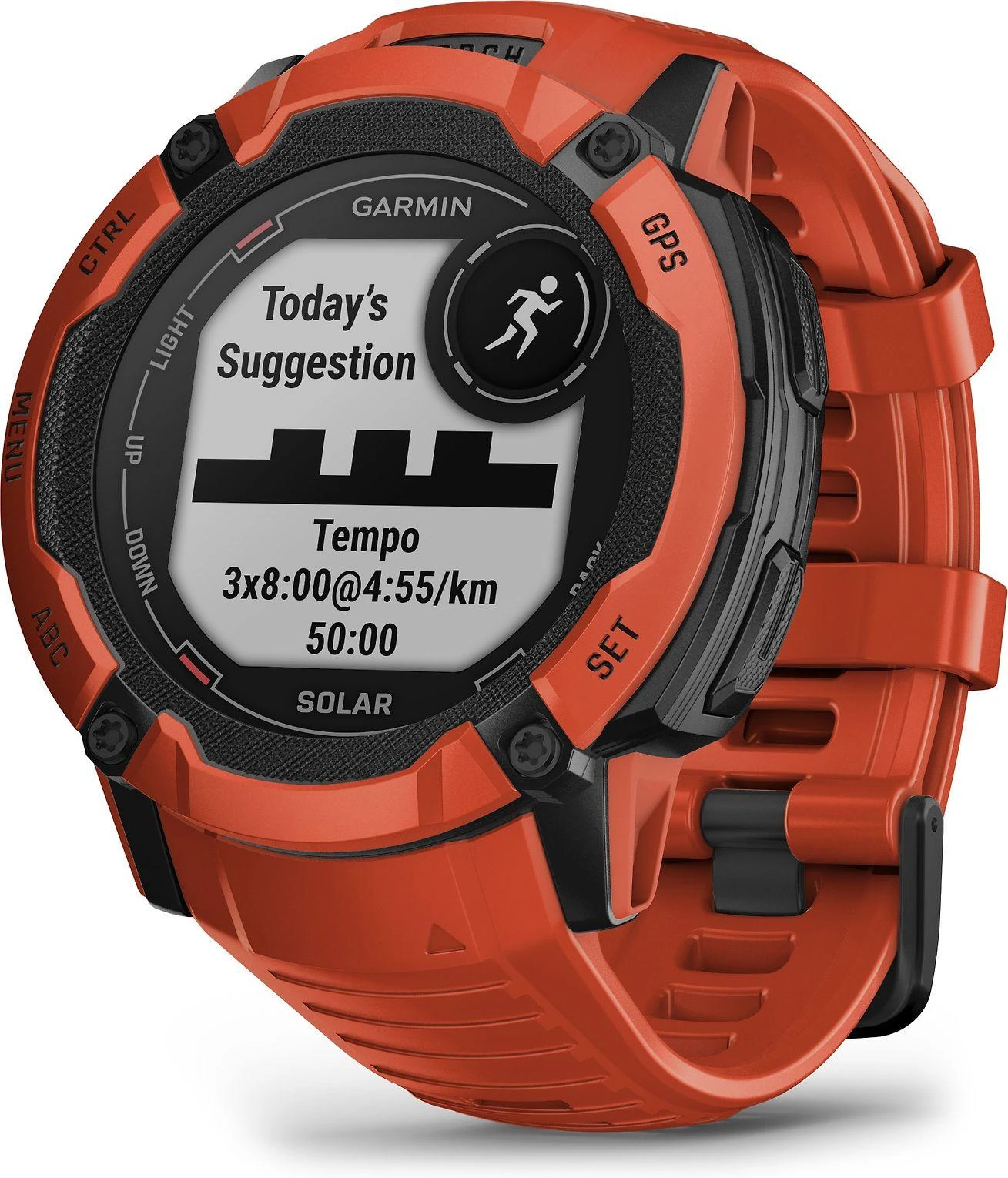 Išmanusis laikrodis Garmin Instinct 2X Solar, Juodos ir raudonos spalvų korpusas su raudonos spalvos dirželiu
