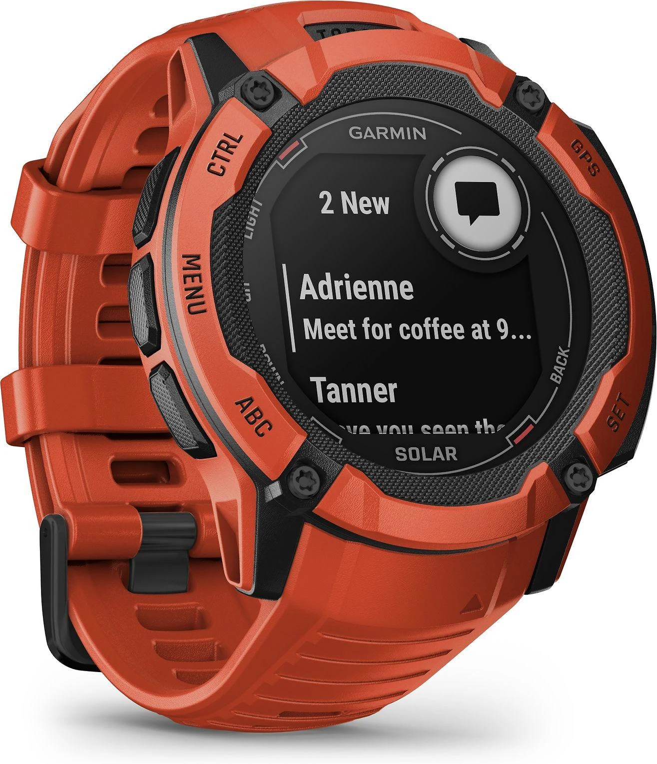 Išmanusis laikrodis Garmin Instinct 2X Solar, Juodos ir raudonos spalvų korpusas su raudonos spalvos dirželiu