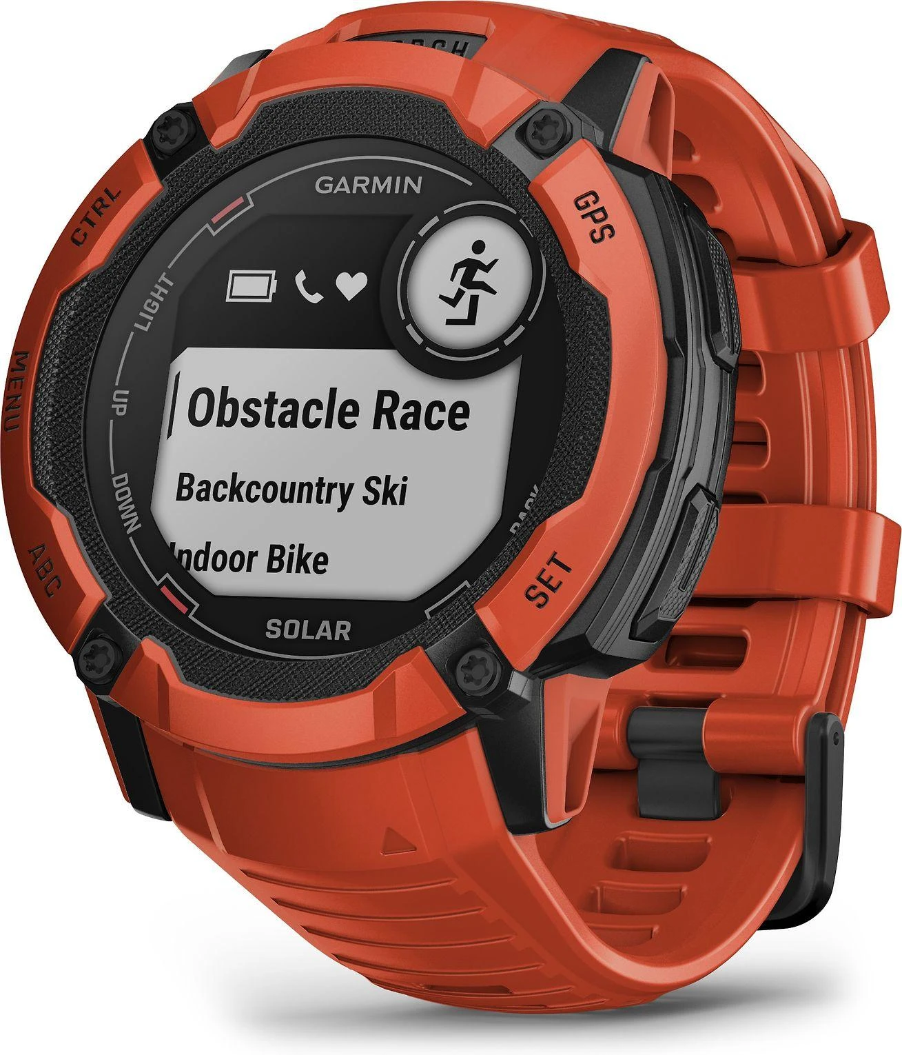 Išmanusis laikrodis Garmin Instinct 2X Solar, Juodos ir raudonos spalvų korpusas su raudonos spalvos dirželiu
