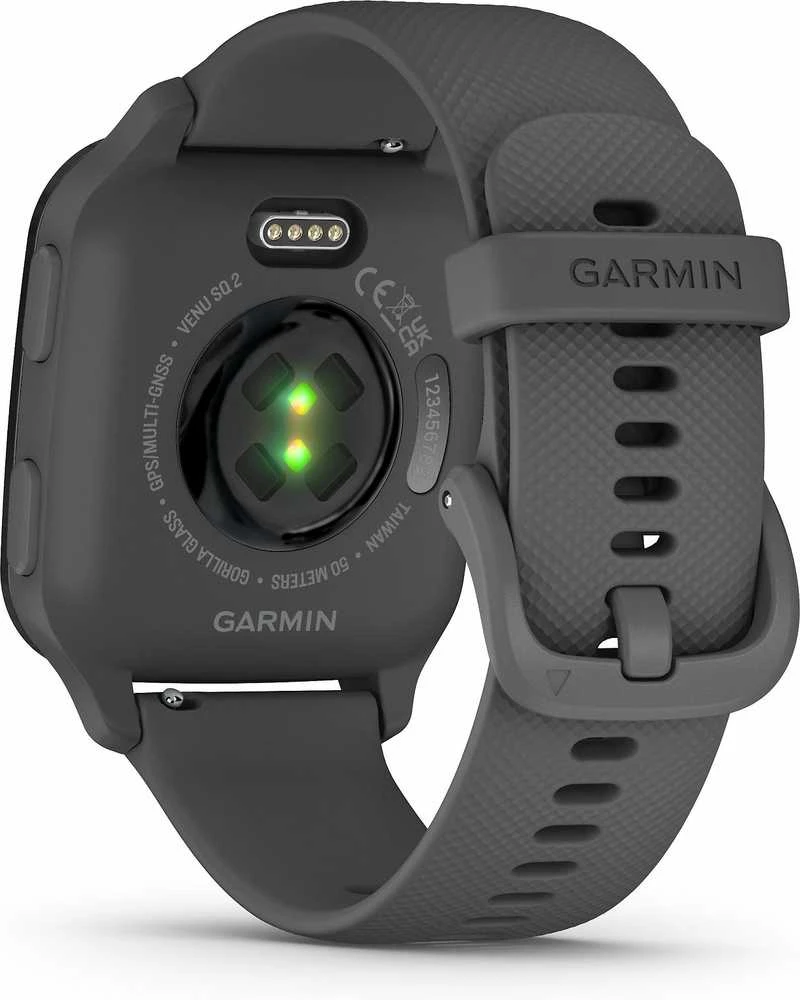 Išmanusis laikrodis Garmin Venu® Sq 2 Skalūnų spalvos aliuminio apvadas su šešėlio pilkos spalvos korpusu ir silikoniniu dirželiu