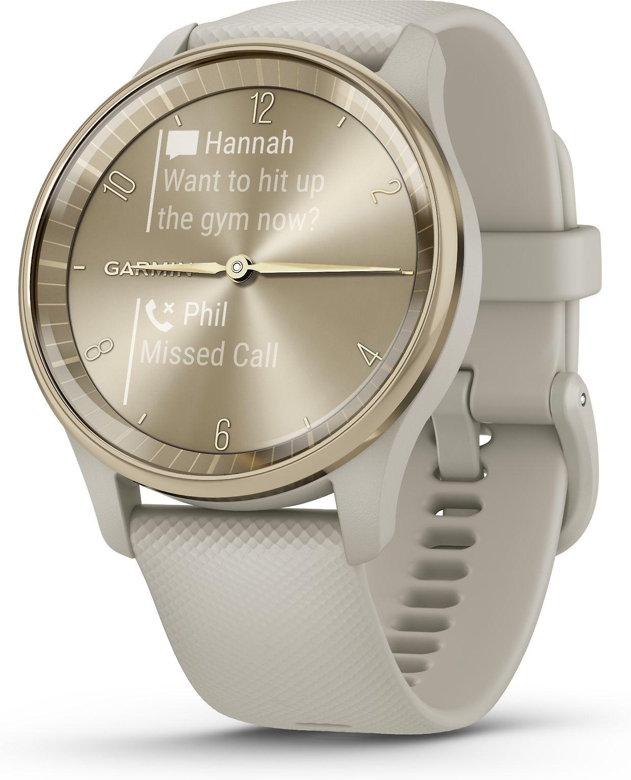 Išmanusis laikrodis Garmin vívomove® Trend, Kreminės aukso spalvos