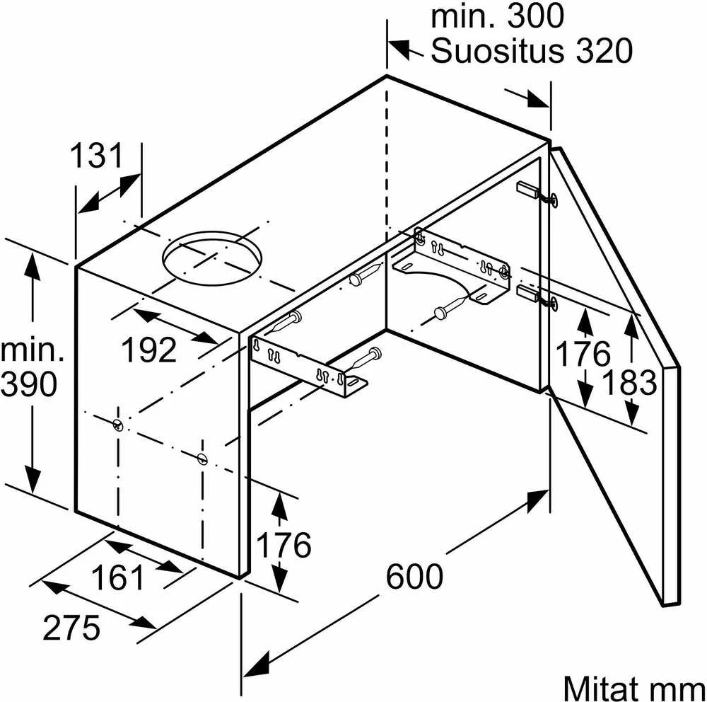 Bosch DFM064A53 Serija 4, Ištraukiamasis gartraukis, 60 cm, Sidabrinio metalo