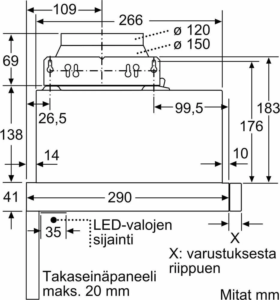 Bosch DFM064A53 Serija 4, Ištraukiamasis gartraukis, 60 cm, Sidabrinio metalo