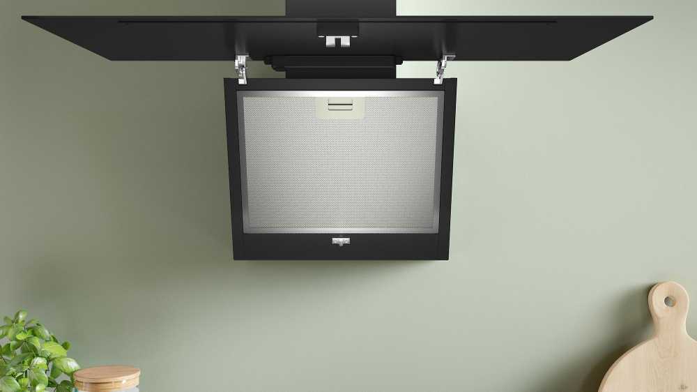 Bosch ‎DWK85DK60 DWK85DK60 Serija 2, Prie sienos montuojamas gartraukis, 80 cm, skaidrus stiklas su juodu atspaudu, Juoda