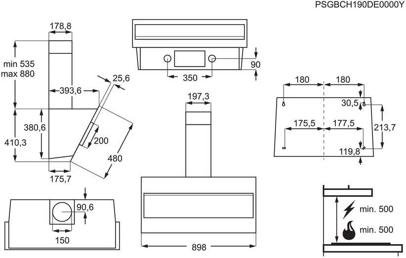 Gartraukis Electrolux LFV319K liesituuletin, musta 90 cm
