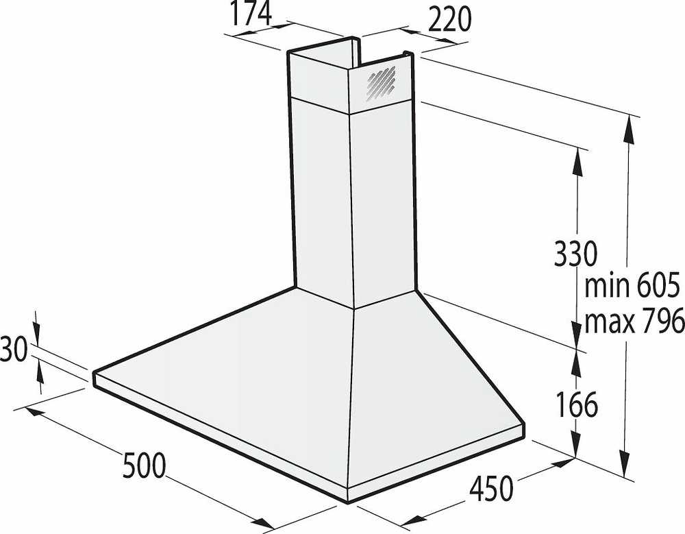 Gorenje WHC529E4X - Prie sienos montuojamas gartraukis