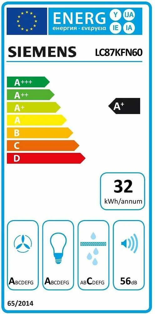 Gartraukis Siemens Siemens LC87KFN60 IQ300 Angled Cooker Hood