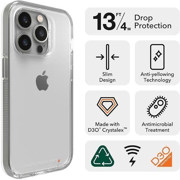 Dėklas Gear4 Crystal Palace, skirtas iPhone 14 Pro skaidrus