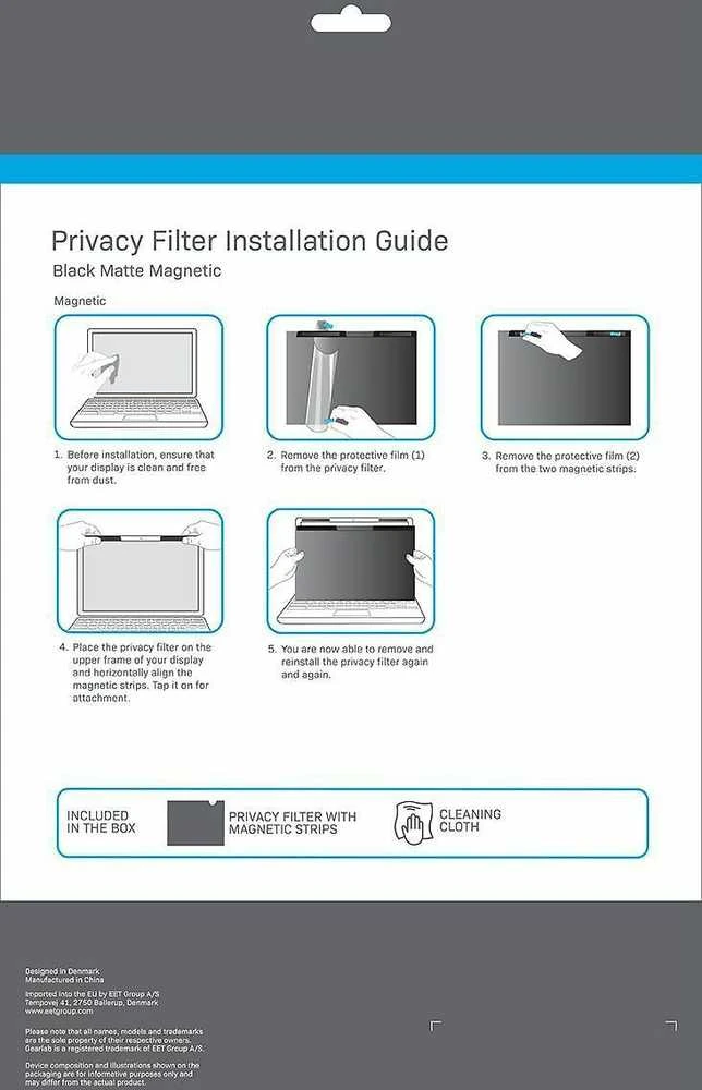 Filtrai „eStuff eSTUFF GLBMMB15-23“ ekrano filtras Berėmės privatumo filtro sistemos, skirtos 38,9 cm (15,3 colio) ekranams.