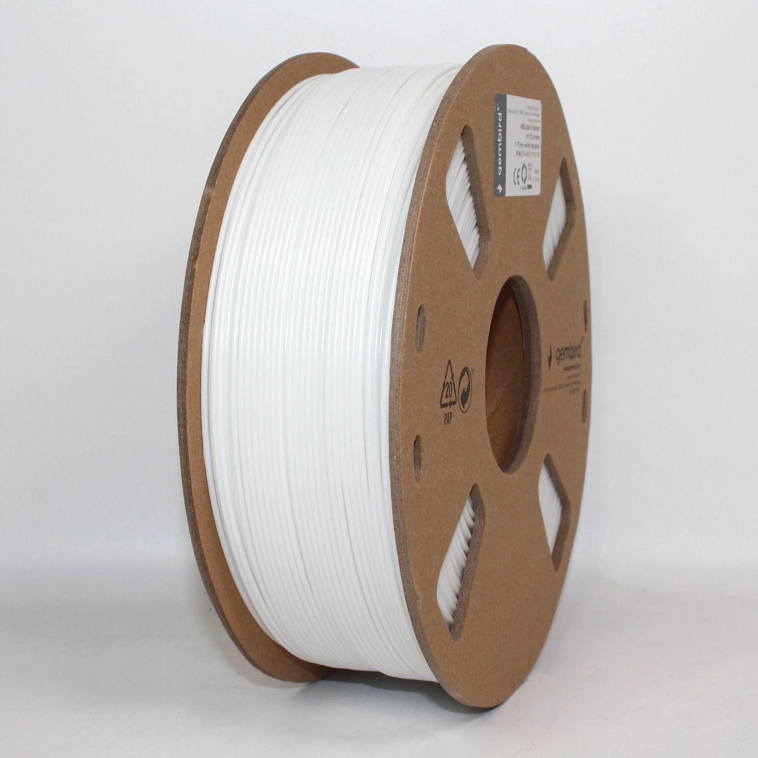 Gembird Flashforge ABS plastikinės gijos | 1,75 mm skersmuo, 1kg/ritė | Baltas