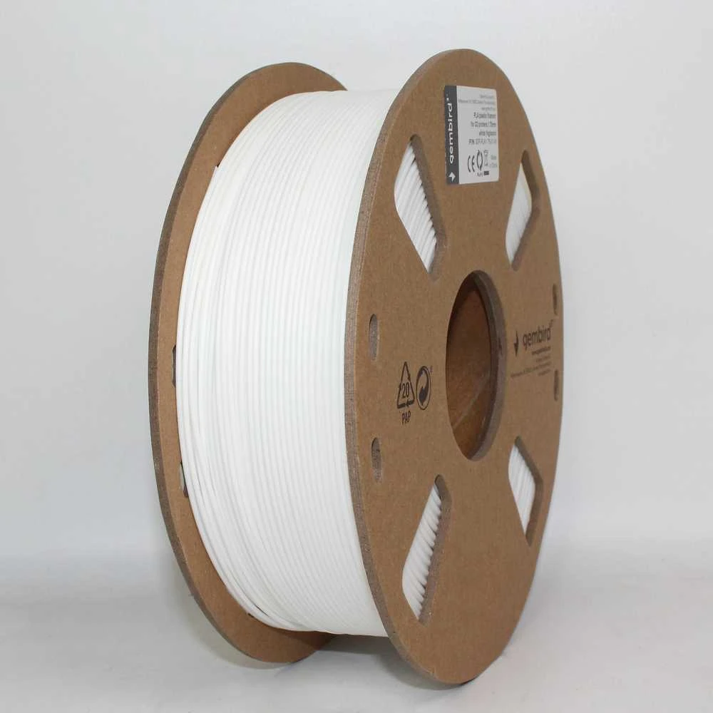 GEMBIRD 3DP-PLA1.75-01-W siūlas Gembird PLA Baltas 1,75mm 1kg