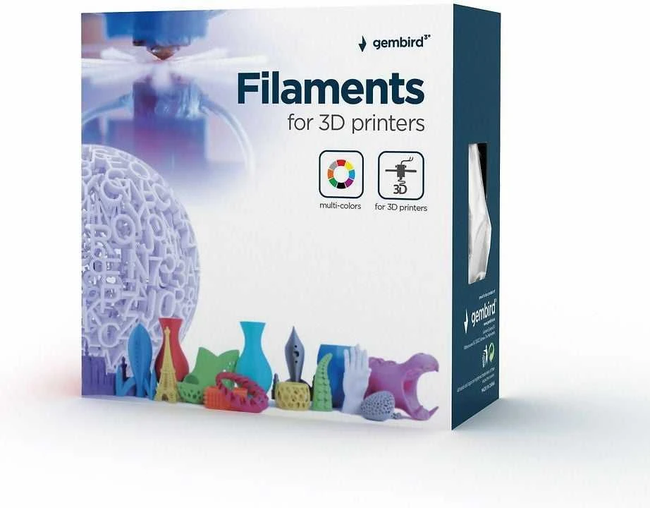 GEMBIRD 3DP-PLA1.75-01-W siūlas Gembird PLA Baltas 1,75mm 1kg