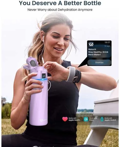 Gertuvė WaterH BOOST Chug Lid älyjuomapullo, 710 ml, violetti