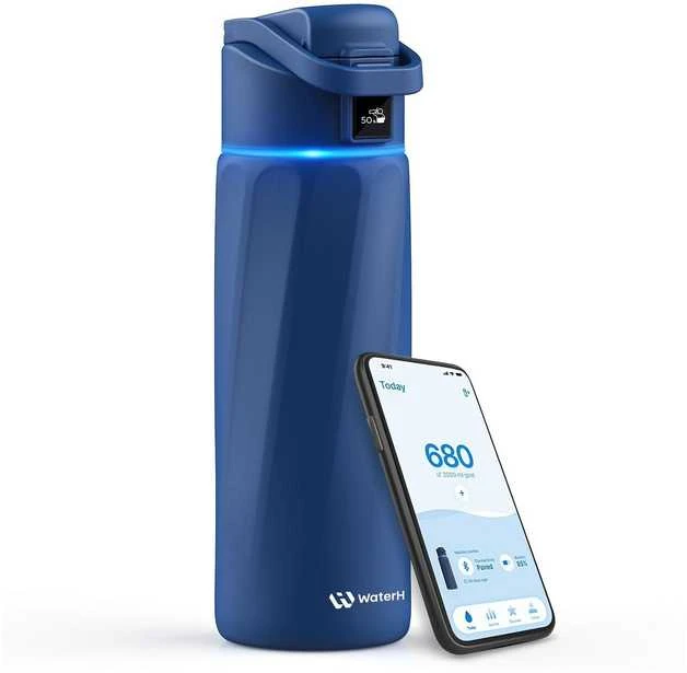 Gertuvė WaterH BOOST vandens buteliukas su dangteliu, 710 ml, magnetito mėlynumo